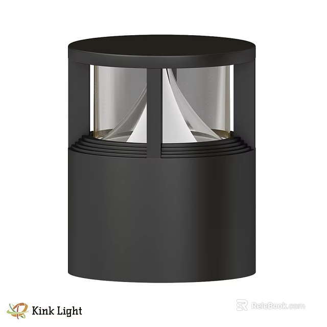 Modern Black Cylindrical Outdoor Light With Transparent Glass And Conical Design 3d model 
