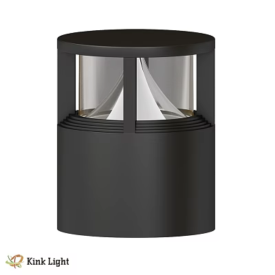 Modern Black Cylindrical Outdoor Light With Transparent Glass And Conical Design 3d model
