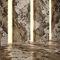 Decorative Marble Wall Panels and Floor Components with Built-in Lights and Natural Stone Texture