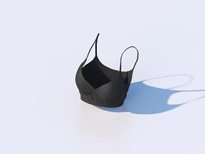 Women's Black Bra With Simple Design And Thin Straps For Everyday Wear 3d model Women's Black Bra With Simple Design And Thin Straps For Everyday Wear 3d model