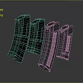 Four Black Curved Firearm Magazines Arranged On Dark Background As Weapon Accessories