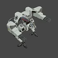 Mechanical Sci Fi Game Movie Character Featuring Multiple Cannons and Metal Legs