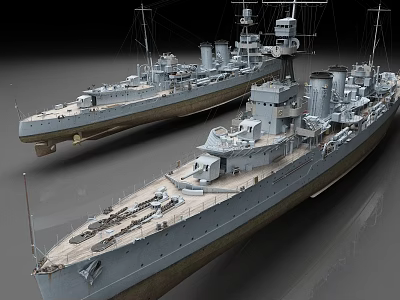 Detailed Naval Warship Models With Historical Design And Scale Replica Features 3d model