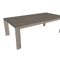 Simple Solid Wood Dining Table With Rectangular Top And Sturdy Legs Design 3d model