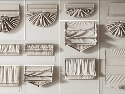 Various Roman Blinds Styles And Designs For Interior Window Treatments 3d model