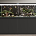 Modern fish tank aquarium tropical fish ornamental fish rockery stone shoe cabinet decorative cabinet 3d model