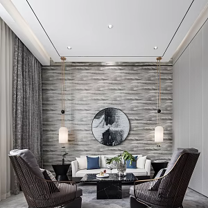 New Chinese Style Reception Room Sales Office Room 3d model