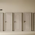 Poliform Hinged Doors With Various Modern Panel Designs And Light Finish