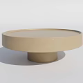 Beige Round Tray Table With Smooth Surface And Cylindrical Base Design 3d model