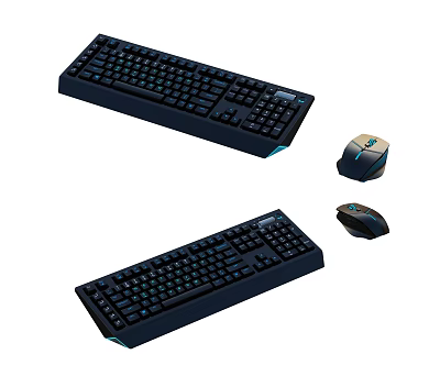 Computer Keyboards and Mice with Black Design RGB Backlight Ergonomic for Gaming Use 3d model