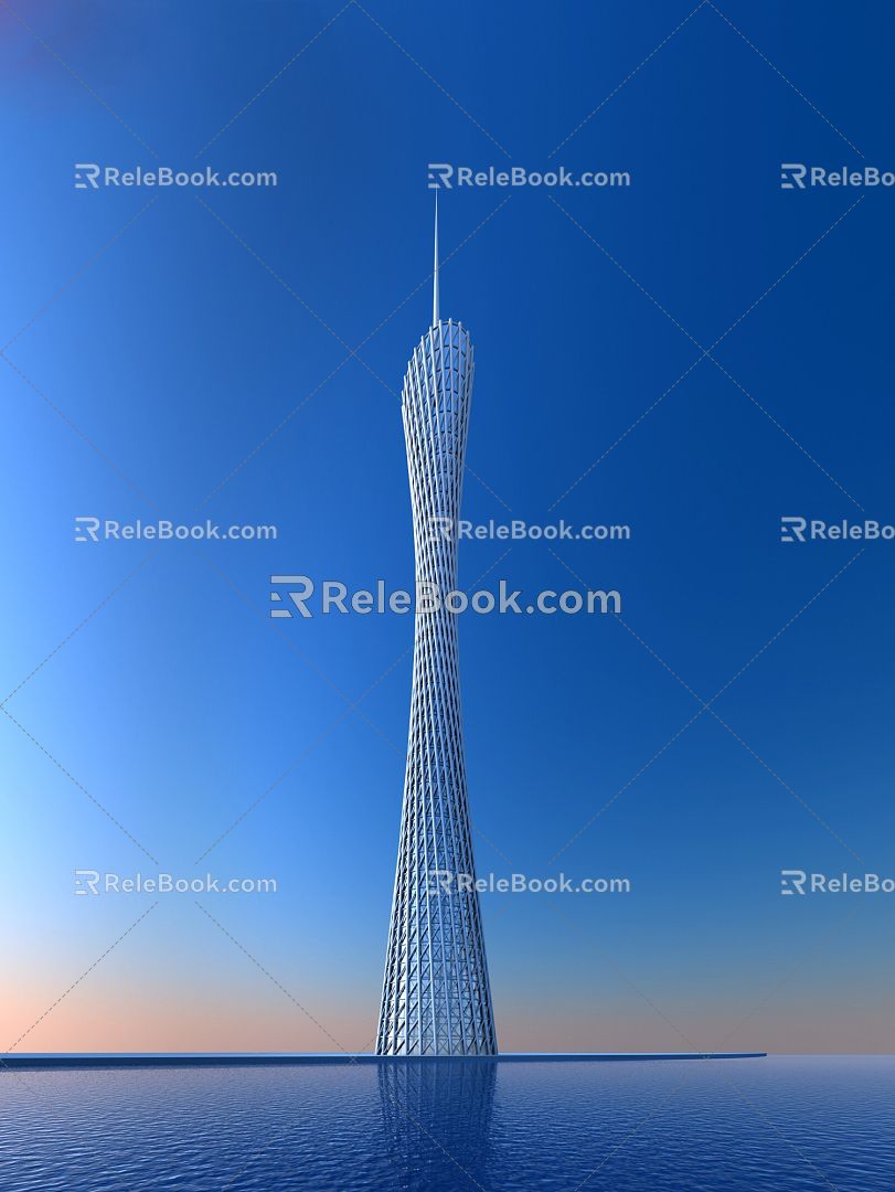 Modern Tower Guangzhou Tower Small Waist 3d model