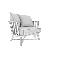 GERVASONI 1881 Leisure Chairs With Wooden Frame And Colorful Striped Cushions