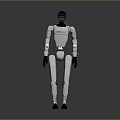 Standing Humanoid Robot Design With White Body And Black Limbs