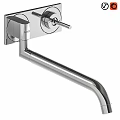 Modern Stainless Steel Wall Mounted Faucet With Single Handle And Curved Spout