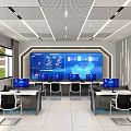 Monitoring Room Monitoring Hall Console Technology 3d model