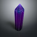 Purple Geometric Prism 3D Rendering With Line Details Shiny Surface And Gradient Colors