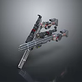 Modern Tactical Weapon Rifle With Dual Barrels Scope And Ergonomic Grip