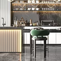Modern Dining Table and Chair Combination 3d model