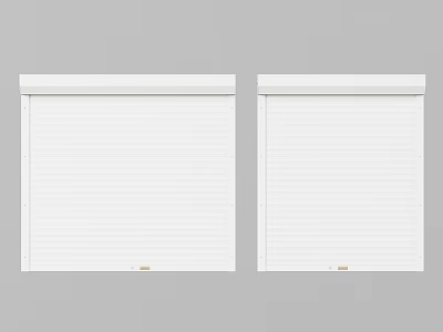 Two White Roller Blinds With Clean Minimalist Design Against Gray Background 3d model