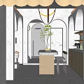 Modern Kitchen Showroom Featuring Open Design Island Counter Marble Cabinets And Appliances