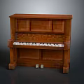 Classic Wooden Upright Piano Musical Instrument With White Keys And Pedals