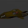 Futuristic Vehicle With Aerodynamic Design Silver Gold Exterior And Blue Lights