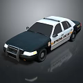 Classic Black And White Police Car With Patrol Vehicle Design Elements