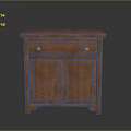 Wooden Bedside Table With Single Drawer And Double Cabinet Doors Design
