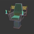 Modern Recliner Chair Design With Red Patterned Cushion Metal Armrests And Controls
