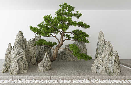 Modern landscape sketch stone 3d model