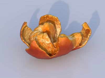 Fresh Peeled Orange Vegetable with Segmented Flesh on Light Blue Background 3d model