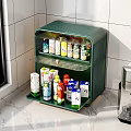 Green Metal Mesh Kitchen Storage Rack With Multi Layer For Organizing Drinks And Milk Cartons