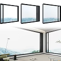 Casement Windows Modern Design With Wide Mountain View And Indoor Lighting