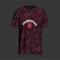 Washington W Red Checkered Jersey With V Neck And Team Logo Design
