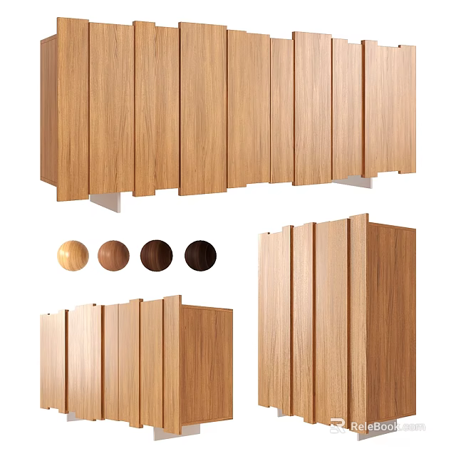 Modern Wooden Chest of Drawers With Natural Wood Finishes and Functional Storage Design 3d model 