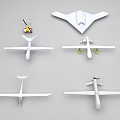 Smart Machines Featuring Multiple White Aircraft Models With Different Wing And Body Designs 3d model