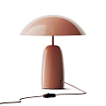 Pink Table Lamp With Dome Shaped Shade And Cylindrical Base Modern Design 3d model
