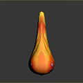 Cartoon Style Game Movie Flame Characters with Expressive Eyes Mouth in Orange Red Fire Design