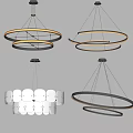Modern Pendant Lights With Circular Ring Design And LED Lighting For Home Interior 3d model