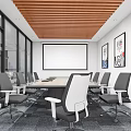 Modern Office Interior Design With Jindata Logo And Wavy White Wall Pattern
