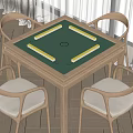 Modern Mahjong Table and Chair Mahjong Table and Chair Combination 3d model