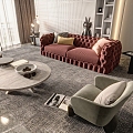 Sofa coffee table combination 3d model