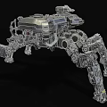 Smart Machine in Mechanical Spider Form With Multiple Mechanical Legs And Metal Armor Structure 3d model
