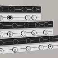 Modern switch socket rail socket 3d model