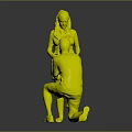 Couple Intimate Scene Man Kneeling To Touch Pregnant Womans Belly
