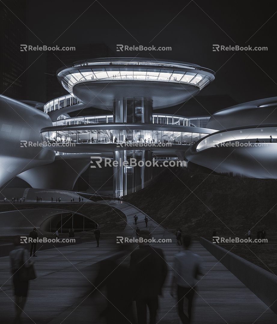 Modern Exhibition Hall Architecture Shenzhen Science and Technology Museum Exhibition Hall 3d model