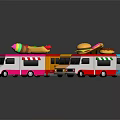Modern Bus Cartoon Bus Toy Bus 3d model