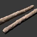 Natural Stone Wood Long Logs With Textured Surface For Rustic Decorative Elements 3d model