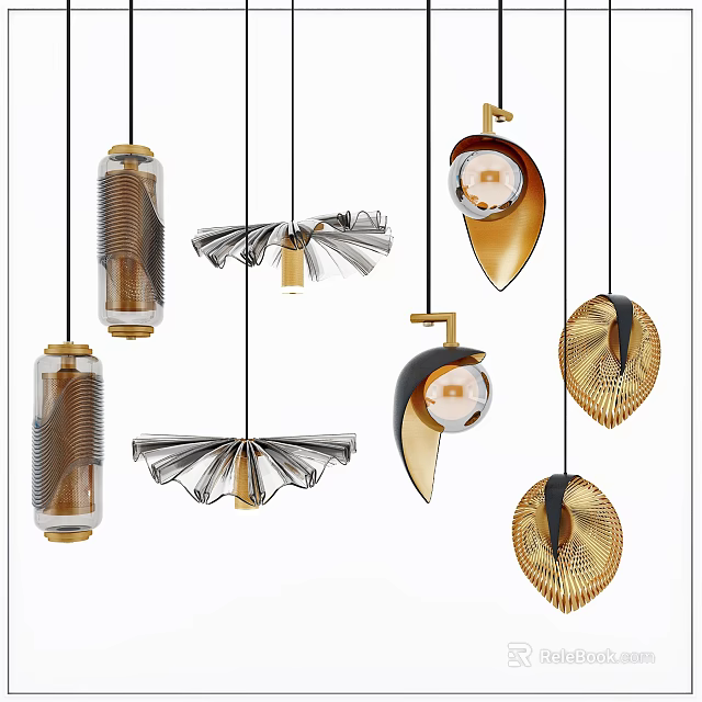Modern Chandeliers With Varied Shapes And Designs 3d model