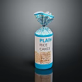 Plain Rice Cakes In Blue Package With Crunchy Texture And Healthy Snack